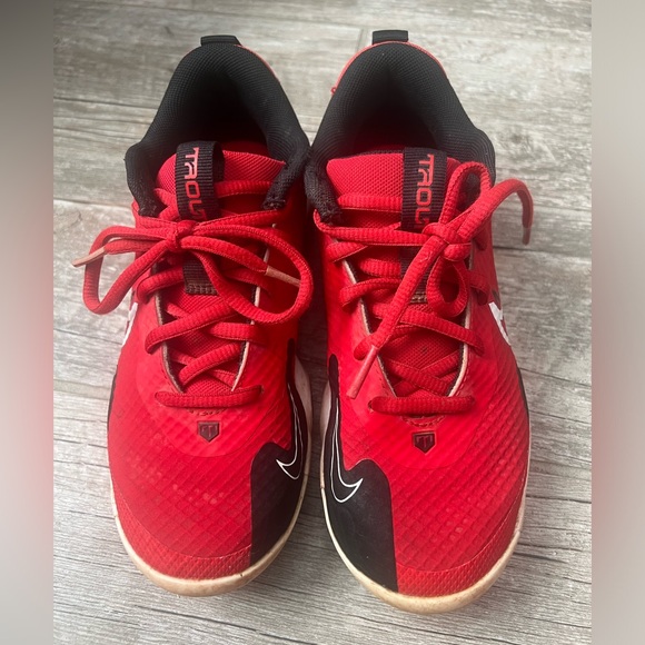 Nike Force Trout Kids Baseball Cleats Red Black White Size 3Y - Picture 4 of 6